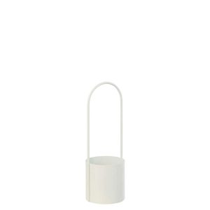 FLOWERPOT IRON WHITE SMALL