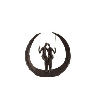 COUPLE ON SWING POLY DARK BROWN