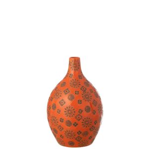 VASE BILLY PORCELAIN ORANGE/BLACK LARGE