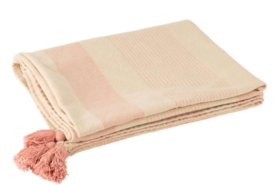 THROW MIK COTTON WHITE/PINK