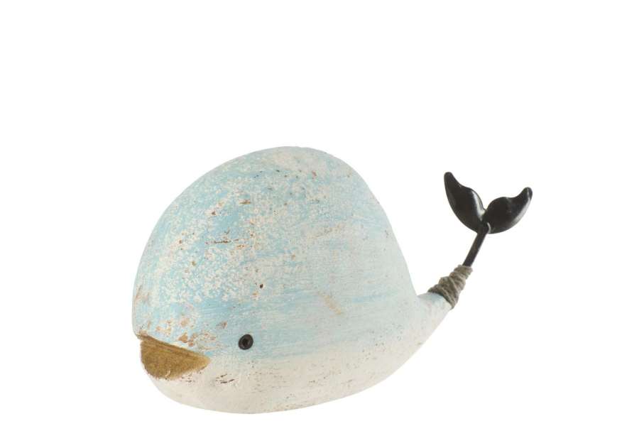 WHALE PAULOWNIA WOOD WHITE/LIGHT BLUE MEDIUM