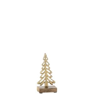 TREE ON BASE ALUMINIUM/WOOD GOLD SMALL