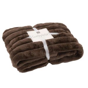 PLAID LARGE CORDUROY POLYESTER CHOCOLATE