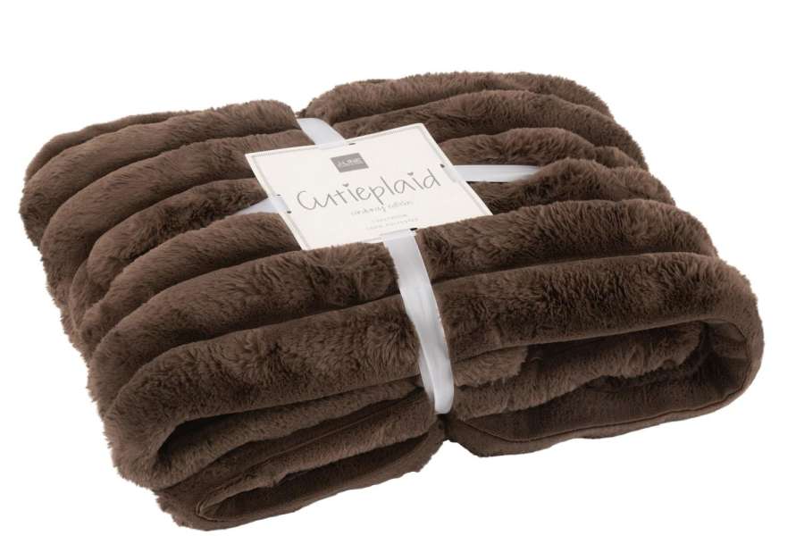 PLAID LARGE CORDUROY POLYESTER CHOCOLATE