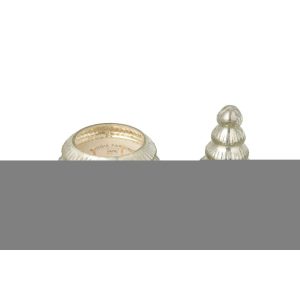 SCENTED CANDLE TREE RIBBED GLASS SILVER COLORED LARGE