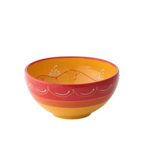 BOWL CERAMIC ORANGE/RED LARGE