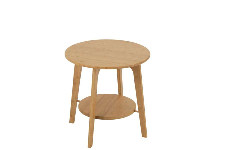 SIDE TABLE ROUND BAMBOO NATURAL SMALL