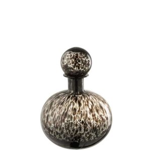BOTTLE+PLUG DOT DECORATIVE ROUND GLASS BLACK