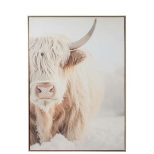 WALL DECO YAK FACE PINEWOOD/POLYRESIN WHITE/BEIGE