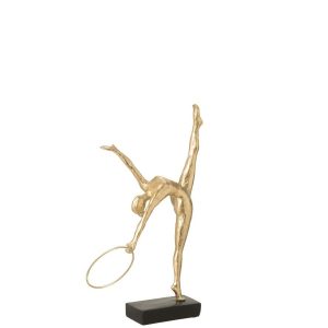 GYMNAST HOOP ON BASE RESIN BLACK/GOLD COLORED