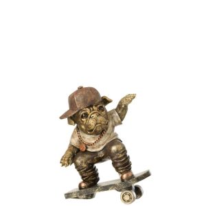 BULLDOG SKATE BOARD POLYRESIN ANTIQUE BROWN