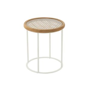 SIDE TABLE MATI FIR WOOD/IRON NATURAL/WHITE