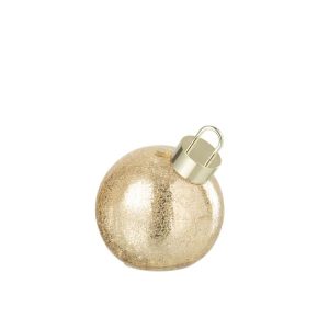 CHRISTMAS BAUBLE LED GLASS GOLD COLORED SMALL