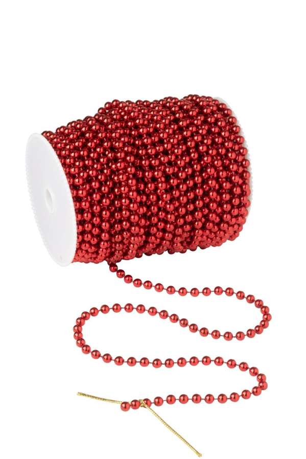 GARLAND ROLL 25M SMALL BEADS PS RED