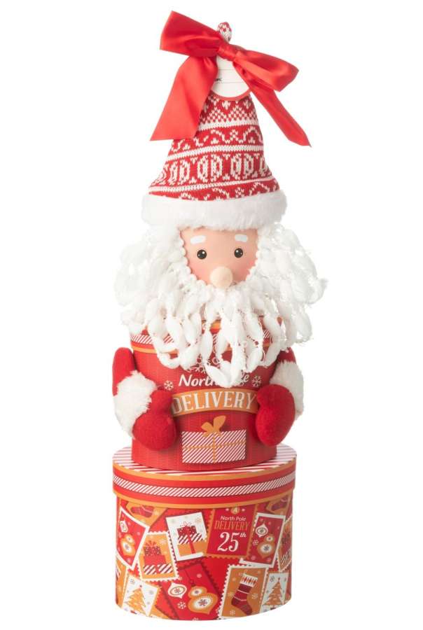 STORAGE JAR IN GIFTBOX PAPER RED