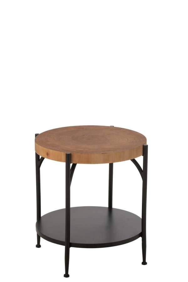 SIDE TABLE BIO MDF/IRON BLACK/NATURAL