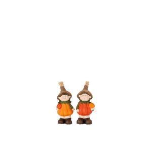 CHILD PUMPKIN CLAY ORANGE/DARK ORANGE SMALL ASSORTMENT OF 2