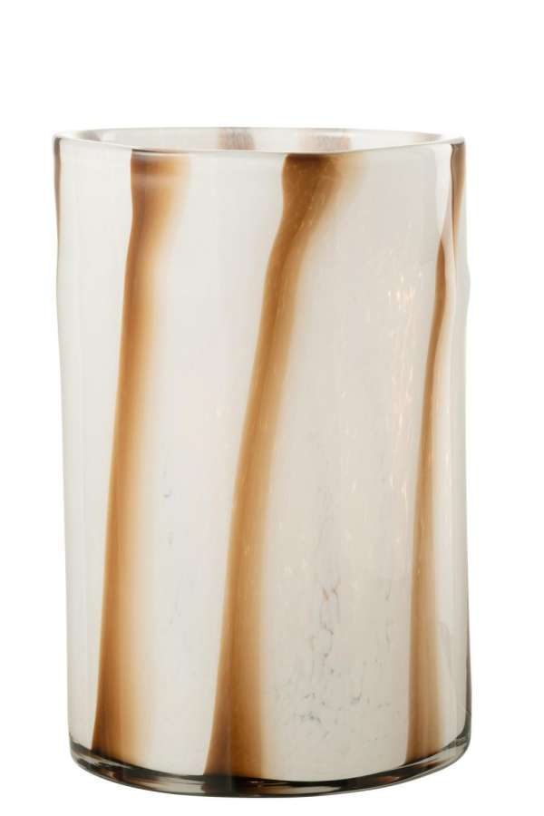 HURRICANE STRIPES SAFARI GLASS WHITE/BROWN LARGE