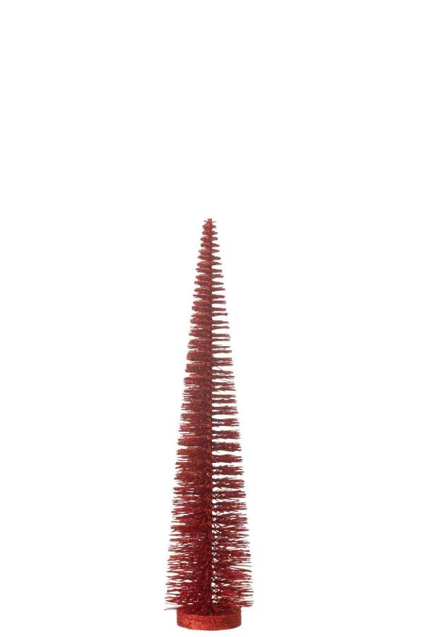 CHRISTMAS TREE DECO GLITTERS PLASTIC RED MEDIUM