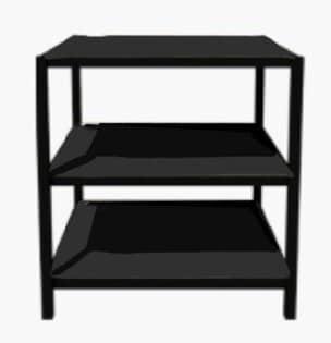 SHOP IN SHOP PRESENTATION TABLE SET 3PLANKS LOW METAL BLACK/WOOD MELAMINE OAK MEDIUM