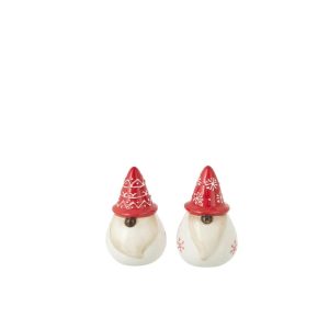 SALT & PEPPER SANTA CLAUS DOLOMITE WHITE/CHRISTMAS RED