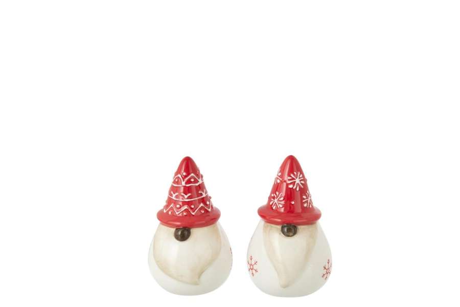 SALT & PEPPER SANTA CLAUS DOLOMITE WHITE/CHRISTMAS RED