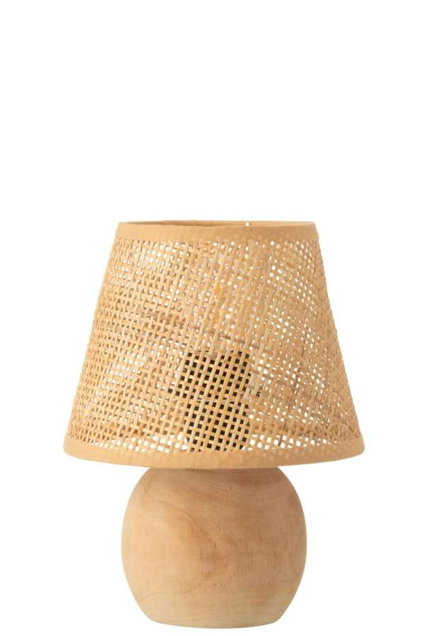 TABLE LAMP LED BRAIDED WOOD/METAL NATURAL