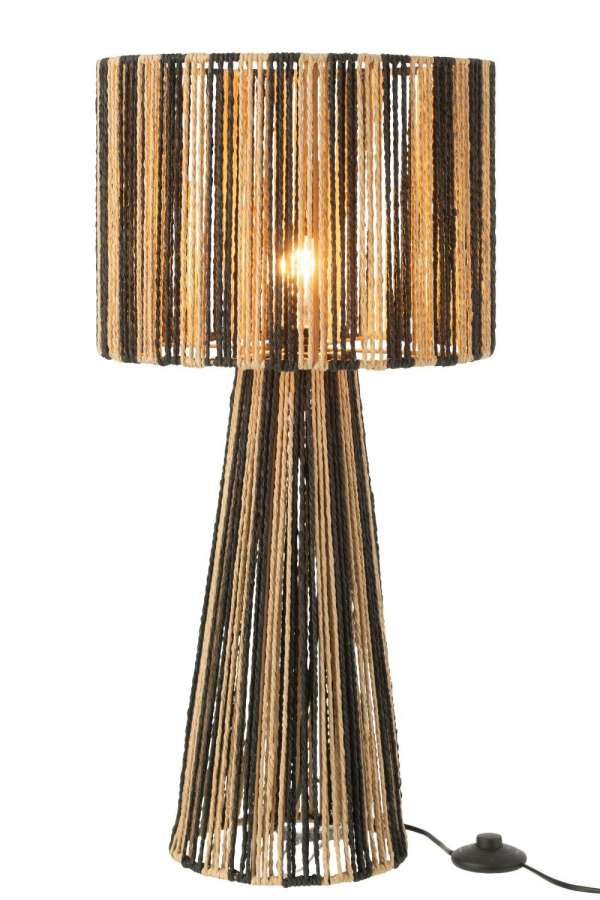 TABLE LAMP STRIPES STRINGS METAL/PAPER BLACK/NATURAL