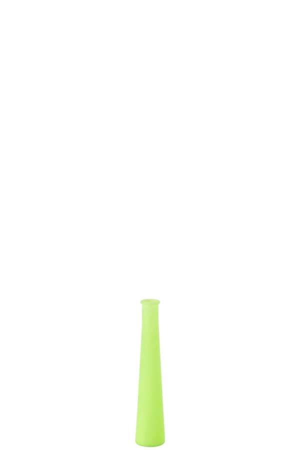 VASE TUBE GLASS NEON GREEN