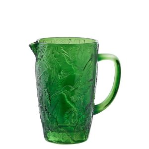 CARAFE BIRDS GLASS GREEN
