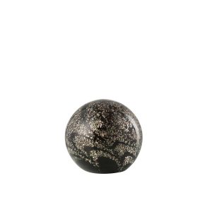 PAPERWEIGHT STARDUST GLASS GOLD/BLACK MEDIUM