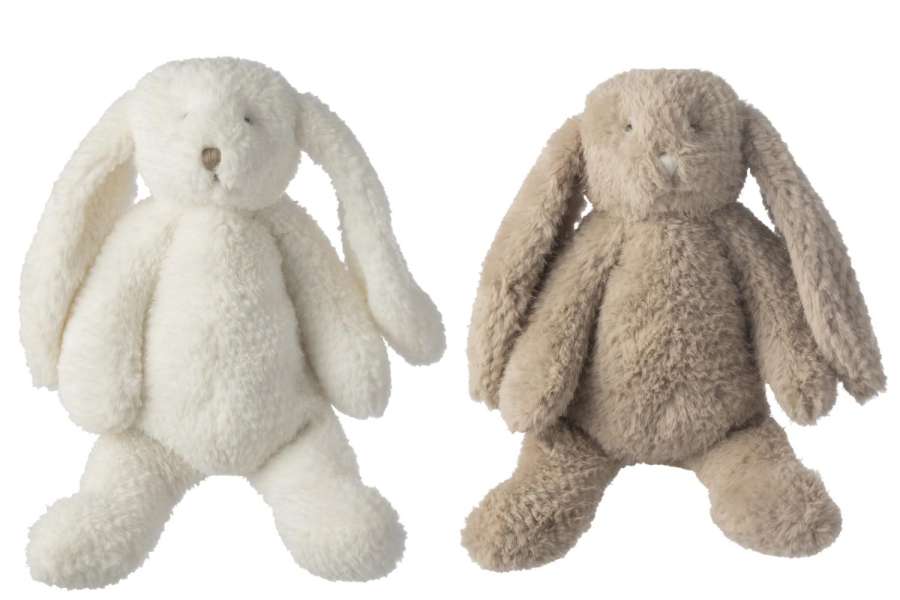 RABBIT POLYESTER WHITE/BEIGE LARGE ASSORTMENT OF 2