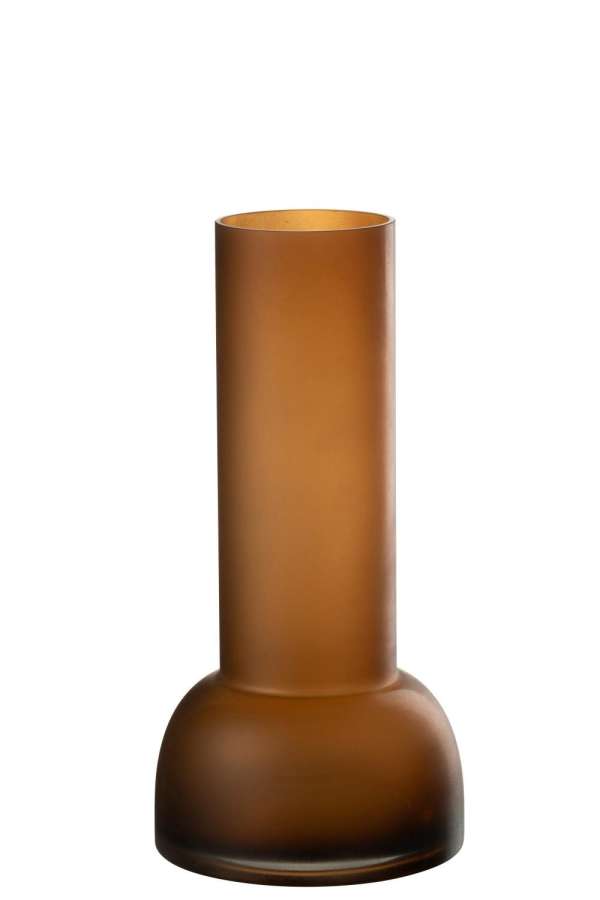 VASE/CANDLEHOLDER YOKO GLASS BROWN MEDIUM