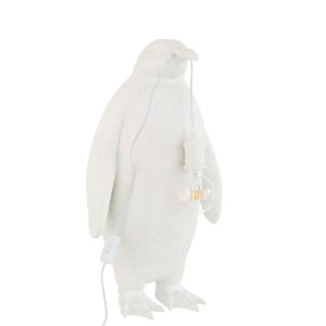 TABLE LAMP PENGUIN RESIN WHITE LARGE