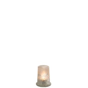 TEALIGHT HOLDER SUGAR GLASS WHITE SMALL