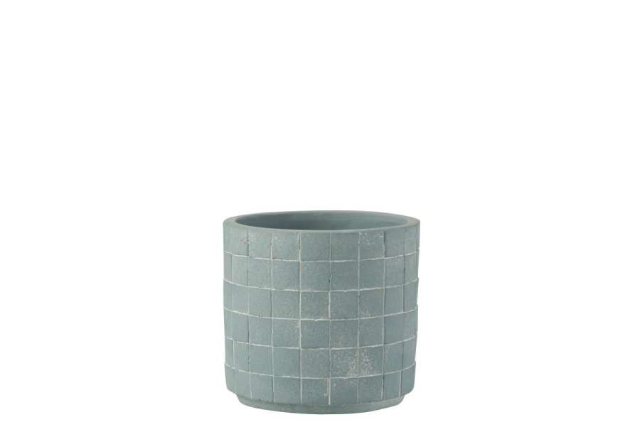 FLOWERPOT SQUARE CERAMIC LIGHT BLUE SMALL
