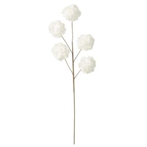 FLOWER BRANCH 5 POMPOMS EVA WHITE
