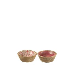 BOWL MANGO WOOD PINK SMALL ASSORTMENT OF 2