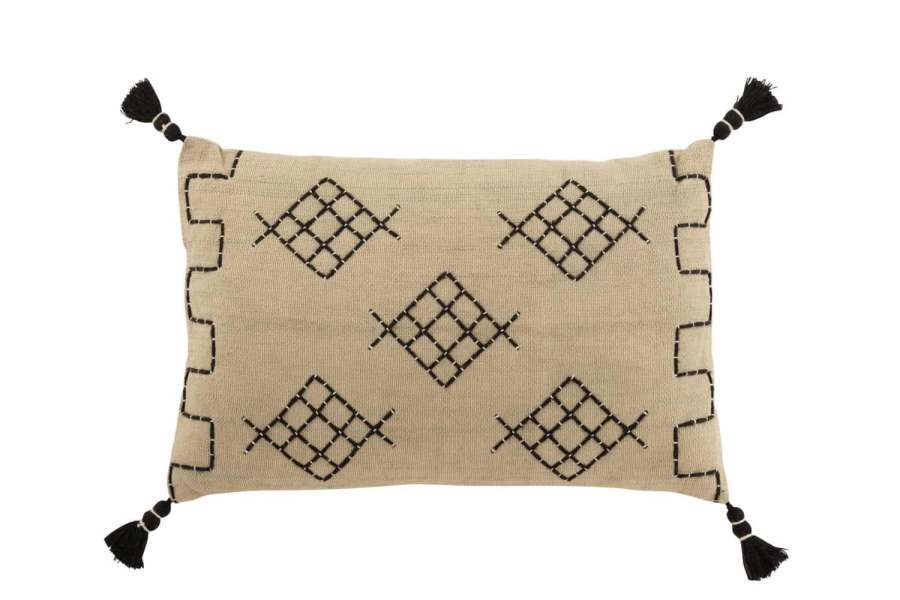 CUSHION GRAPHIC FORMS RECTANGLE COTTON GREY