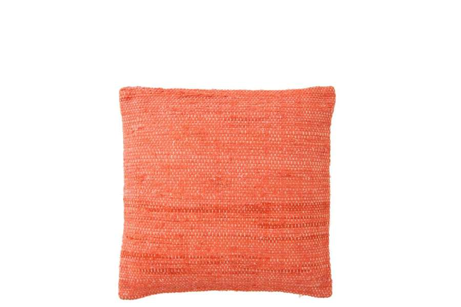 CUSHION COTTON CORAL RED