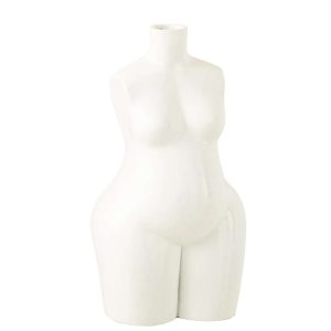 VASE LADY BODY POLYRESIN SHINY WHITE LARGE