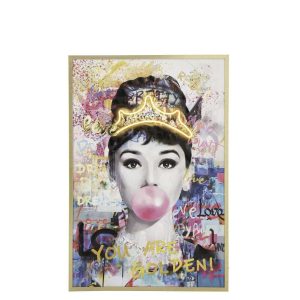 PAINTING LED LADY RECTANGLE CANVAS MULTICOLORED