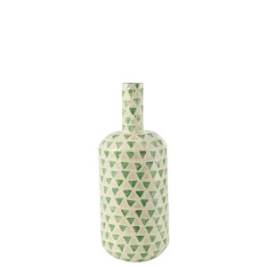 VASE NUYE DROP SHELLS/PAPER GREEN