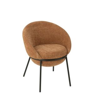 DINING CHAIR IRON TERRACOTTA/BLACK