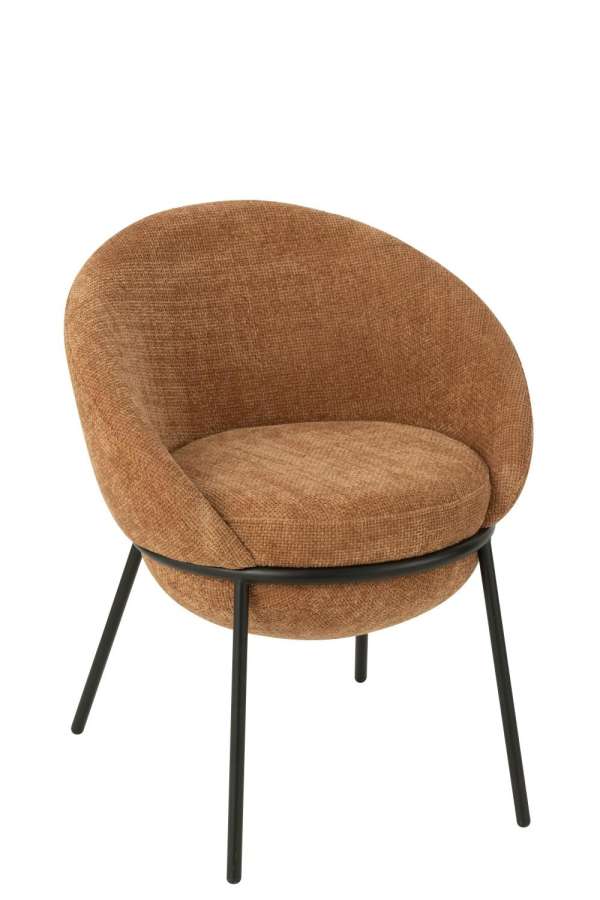 DINING CHAIR IRON TERRACOTTA/BLACK