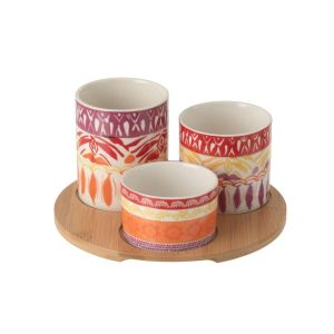 APPETIZER SET CERAMIC PURPLE/RED SMALL