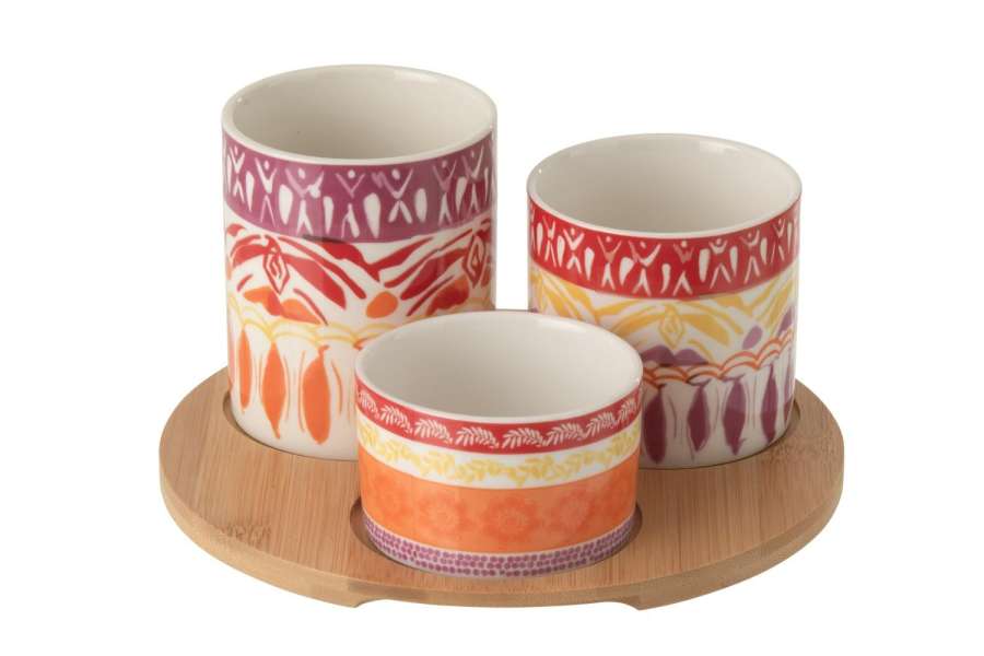 APPETIZER SET CERAMIC PURPLE/RED SMALL