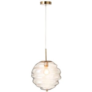 HANGING LAMP HONEYCOMB GLASS LIGHT COGNAC