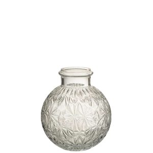 VASE BALL CUT GLASS TRANSPARENT SMALL