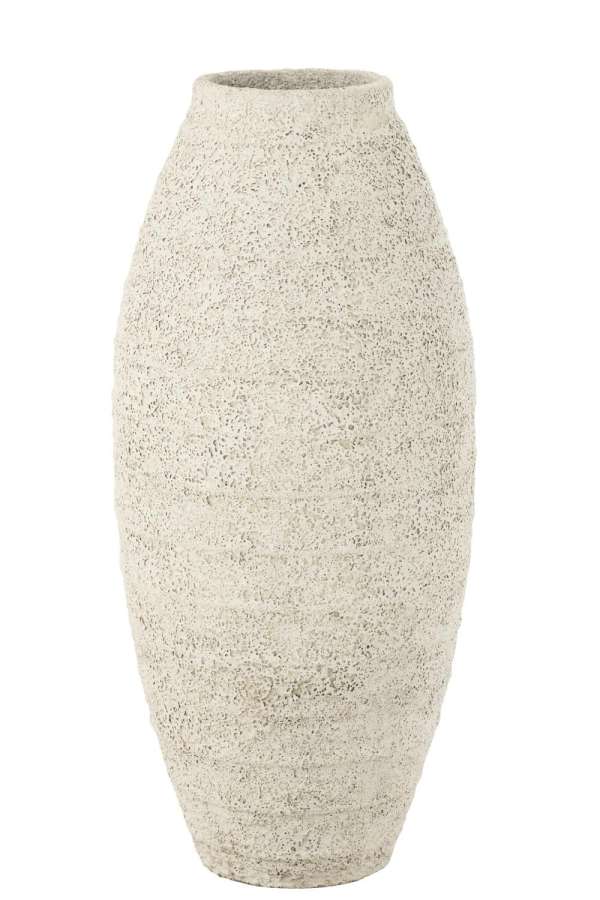 VASE ANTIQUE CEMENT WHITE LARGE